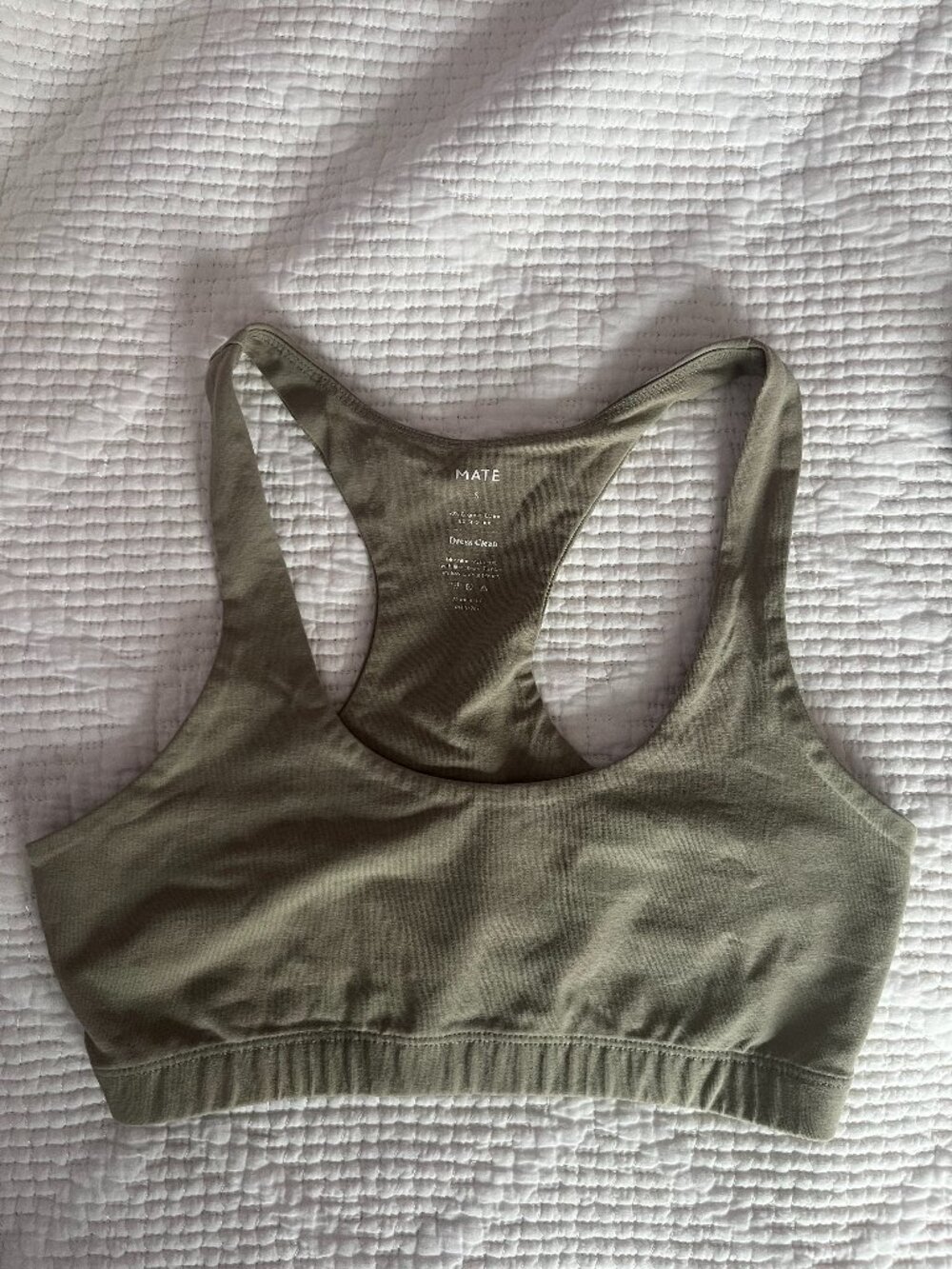 Mate the label- Organic Stretch Sports Bra- sage green (s)
